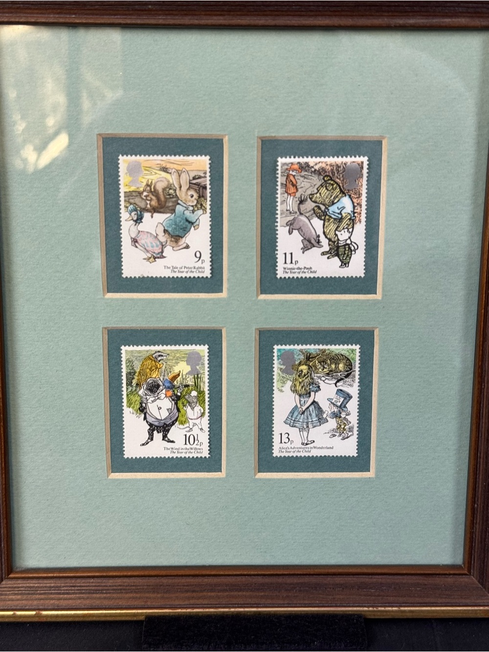Adorable 1979 Custom Framed Literary British Stamps Nursery Decor Unisex - Picture 4 of 10